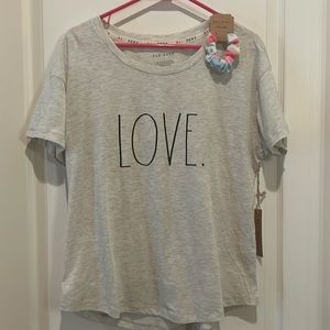 Rae Dunn Love Shirt w/ Scrunchie